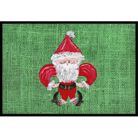 Carolines Treasures 24 x 36 in. Christmas Santa Fleur De Lis Indoor Or Outdoor Doormat 8746JMAT